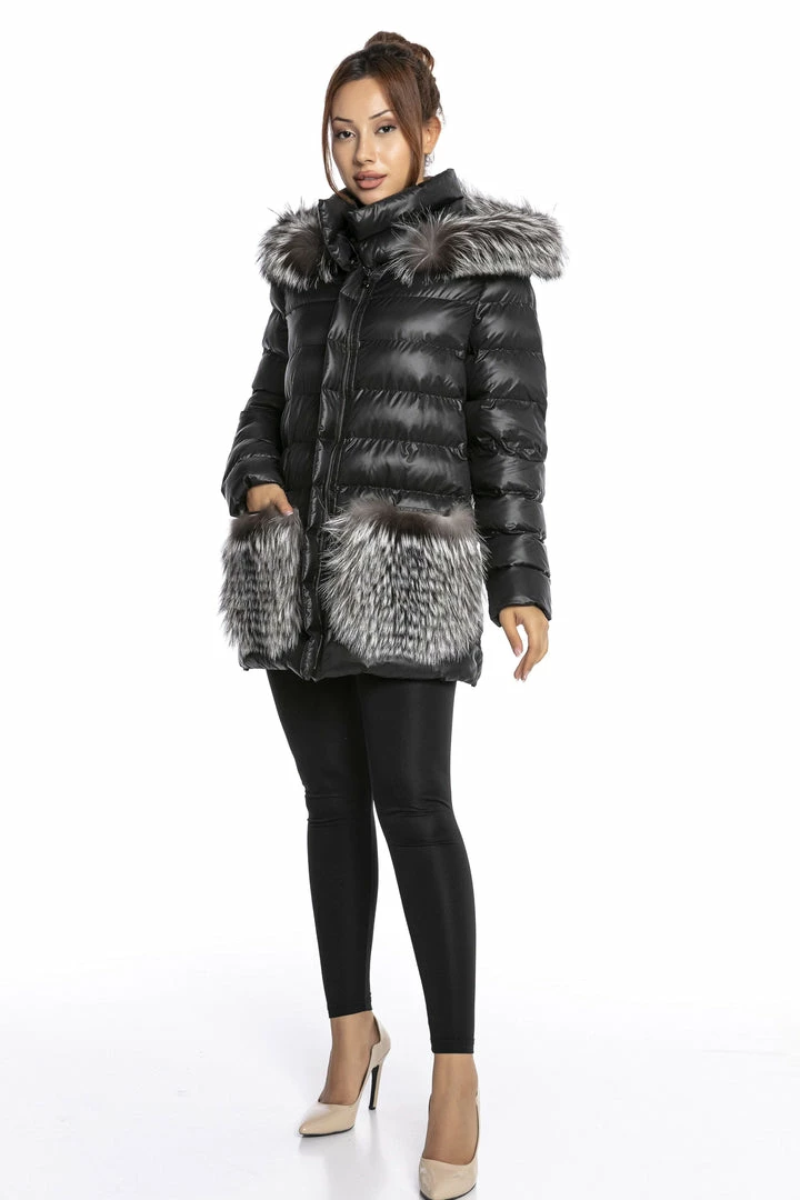 Reve Doll Essentials Luigi Long Sleeve Fur Puffer Jacket