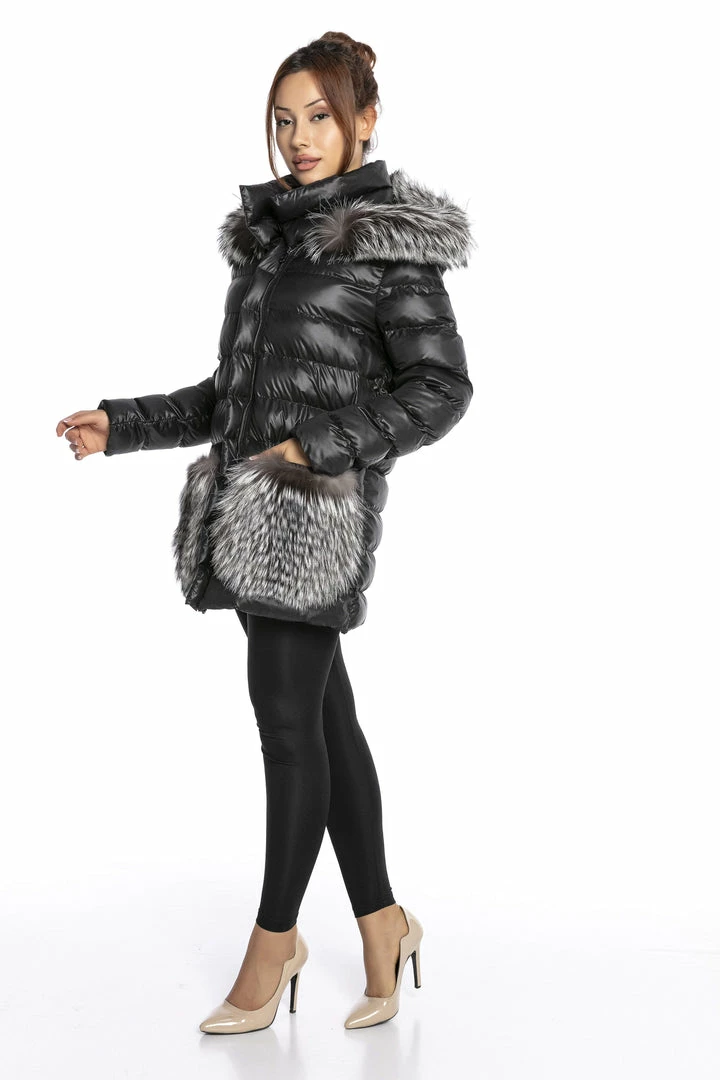 Reve Doll Essentials Luigi Long Sleeve Fur Puffer Jacket