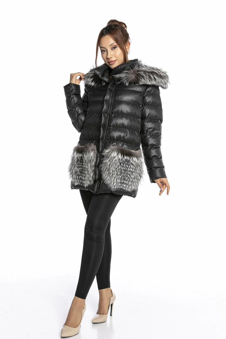 Reve Doll Essentials Luigi Long Sleeve Fur Puffer Jacket