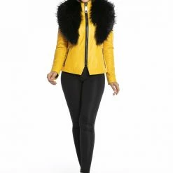 Luigi Long Sleeve Fur Leather Jacket