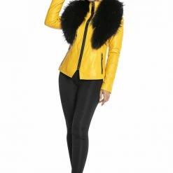 Luigi Long Sleeve Fur Leather Jacket