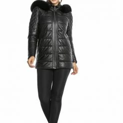 Reve Doll Essentials Luigi Long Sleeve Fur Hooded Puffer Jacket