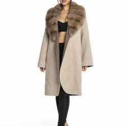 Reve Doll Essentials Luigi Long Sleeve Fur Collar Coat