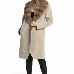 Reve Doll Essentials Luigi Long Sleeve Fur Collar Coat