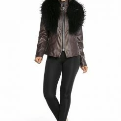 Luigi Long Sleeve Fur Leather Jacket Reve Doll Essentials