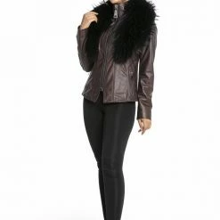 Luigi Long Sleeve Fur Leather Jacket Reve Doll Essentials
