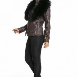 Luigi Long Sleeve Fur Leather Jacket Reve Doll Essentials
