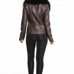 Luigi Long Sleeve Fur Leather Jacket Reve Doll Essentials