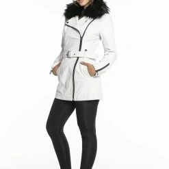 Reve Doll Essentials Luigi Long Sleeve Fur Collar Belted Leather Jacket