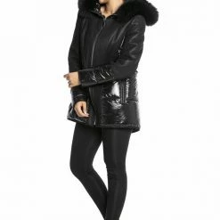 Luigi Long Sleeve Fur Shiny Jacket