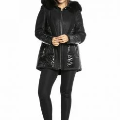 Luigi Long Sleeve Fur Shiny Jacket