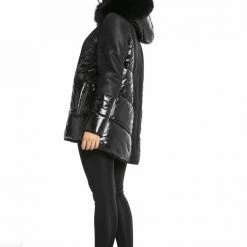 Luigi Long Sleeve Fur Shiny Jacket