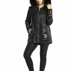 Luigi Long Sleeve Fur Shiny Jacket