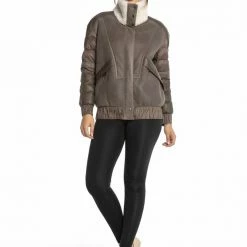 Luigi Long Sleeve Fur Collar Bomber Jacket