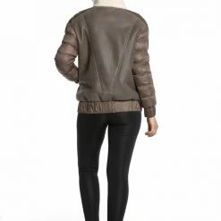 Luigi Long Sleeve Fur Collar Bomber Jacket