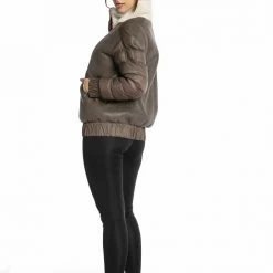 Luigi Long Sleeve Fur Collar Bomber Jacket