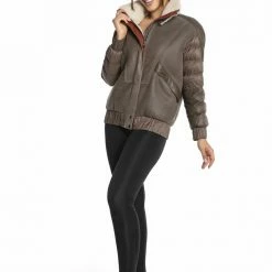 Luigi Long Sleeve Fur Collar Bomber Jacket