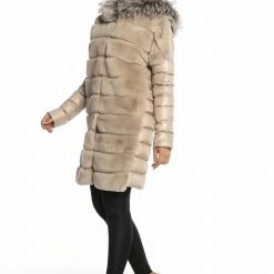 Luigi Long Sleeve Fur Hooded Coat