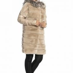 Luigi Long Sleeve Fur Hooded Coat