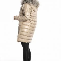 Luigi Long Sleeve Fur Hooded Coat