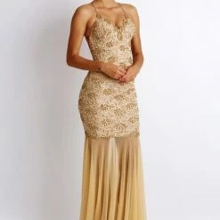 Baccio Couture Emily Paint Champagne Long