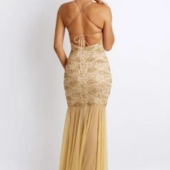 Baccio Couture Emily Paint Champagne Long