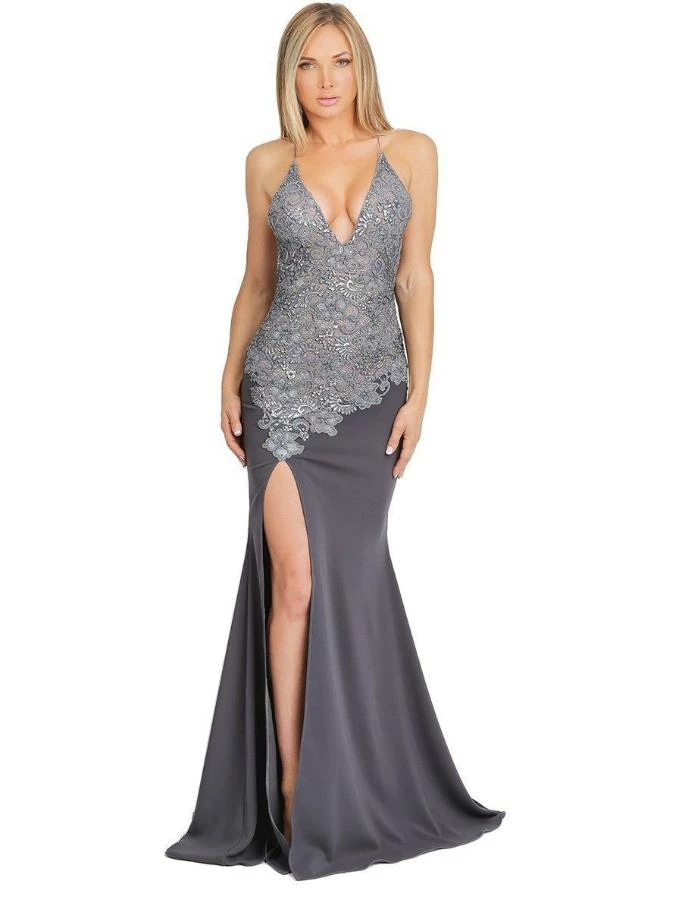 Baccio Couture Dresses Baccio Danna Painted Caviar Jersey Long Dress