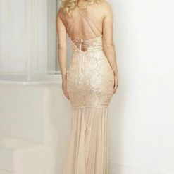 Baccio Couture Baccio Gem Collection Karen Painted Caviar Long Dress Dresses