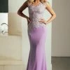 Baccio Couture Baccio Gem Collection Rocio Painted Caviar Long Dress Dresses