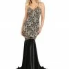 Baccio Couture Baccio Maluz Painted Caviar Velvet Long Dress