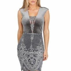 Baccio Couture Dresses Baccio Sussy Painted Caviar Velvet Short Dress