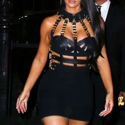 Jessica Bara Dona Bondage Halter Dress