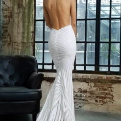 Jessica Bara Esmeralda V Neck Sequin Gown Best Sellers