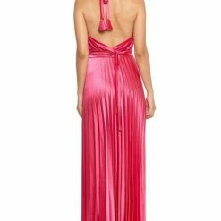Nicole Bakti High Slit Plunge Neckline Dress The Event Shop