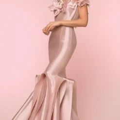 Nicole Bakti Off Shoulder Metallic Gown The Event Shop