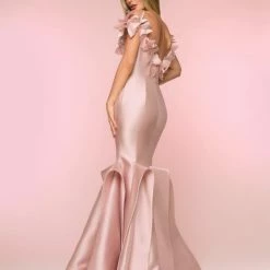 Nicole Bakti Off Shoulder Metallic Gown The Event Shop
