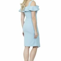 The 9-5 Shop Posh Couture Cold Shoulder Ruffled Side Slit Dress