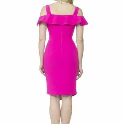 The 9-5 Shop Posh Couture Cold Shoulder Ruffled Side Slit Dress