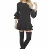 The 9-5 Shop Posh Couture Ruffle Sleeve And Hem Dress