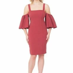 The 9-5 Shop Posh Couture Square Neck Bell Sleeve Dress
