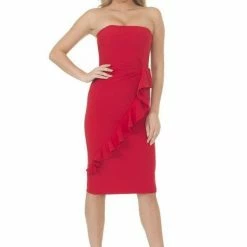 Dresses Posh Couture Strapless Ruffle Cocktail Dress