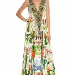 Shahida Parides Cactus Print Maxi Dress