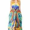 Shahida Parides Crochet Papaya Bright Orange Floral Dress