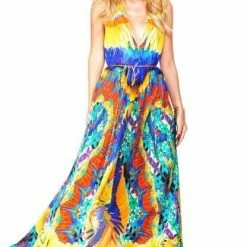 Shahida Parides Crochet Papaya Bright Orange Floral Dress