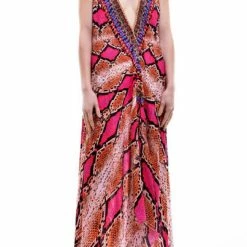 Shahida Parides Fuchsia Python Snake Print Dress
