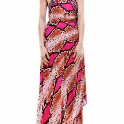 Shahida Parides Fuchsia Python Snake Print Dress