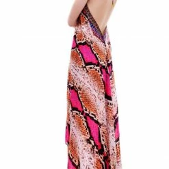Shahida Parides Fuchsia Python Snake Print Dress