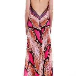 Shahida Parides Fuchsia Python Snake Print Dress
