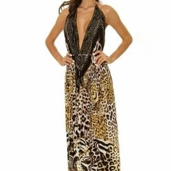 Shahida Parides Leopard Print Dress Maxi 3 Way Dress Dresses