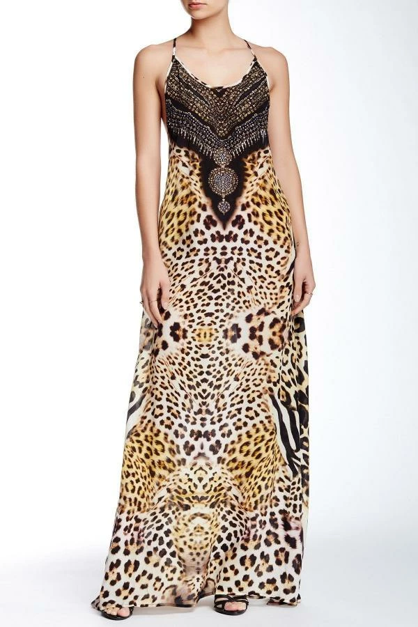 Shahida Parides Natural Leopard Cross Dress Dresses
